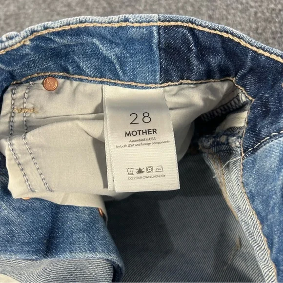 MOTHER The Tux Sidestepper Sneak Fray Double Stacked Jeans Size 28 Made In USA - Picture 4 of 10
